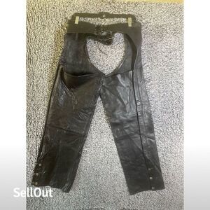 Silver Bike Women's Black Leather Motorcycle pants Size S